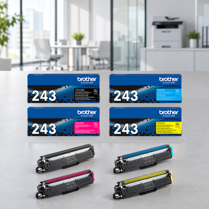 Brother TN-243 originele tonerset – zwart, cyaan, magenta en geel (losse verpakkingen)
