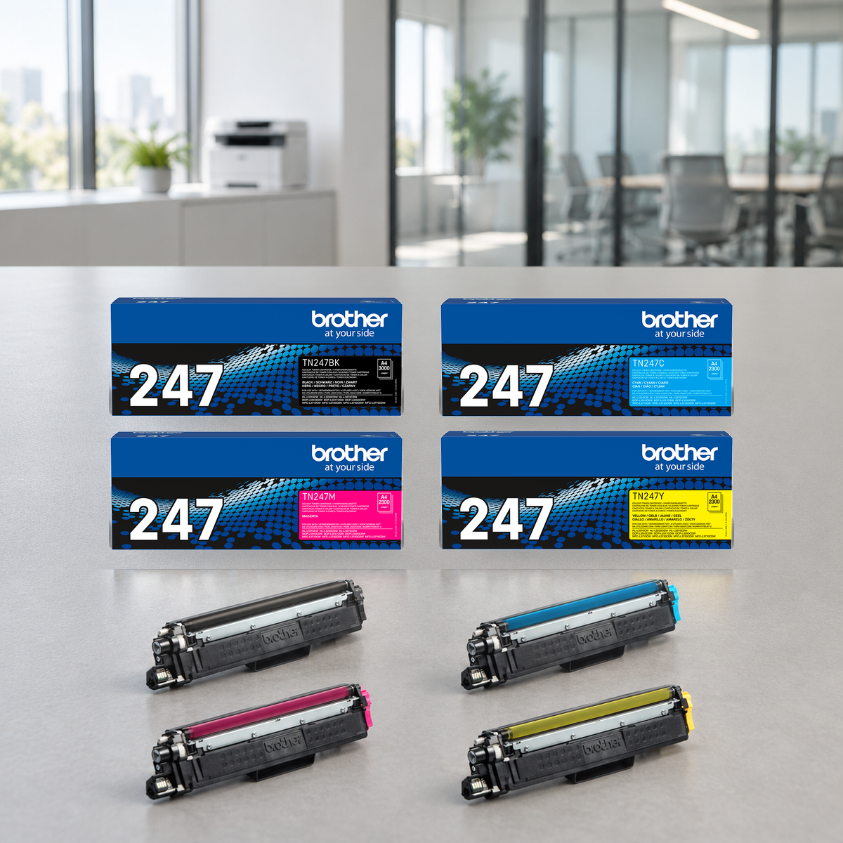 Brother TN-247 originele tonerset – zwart, cyaan, magenta en geel
