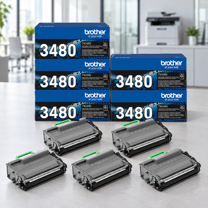 Brother TN-3480 originele toner zwart – 5 stuks