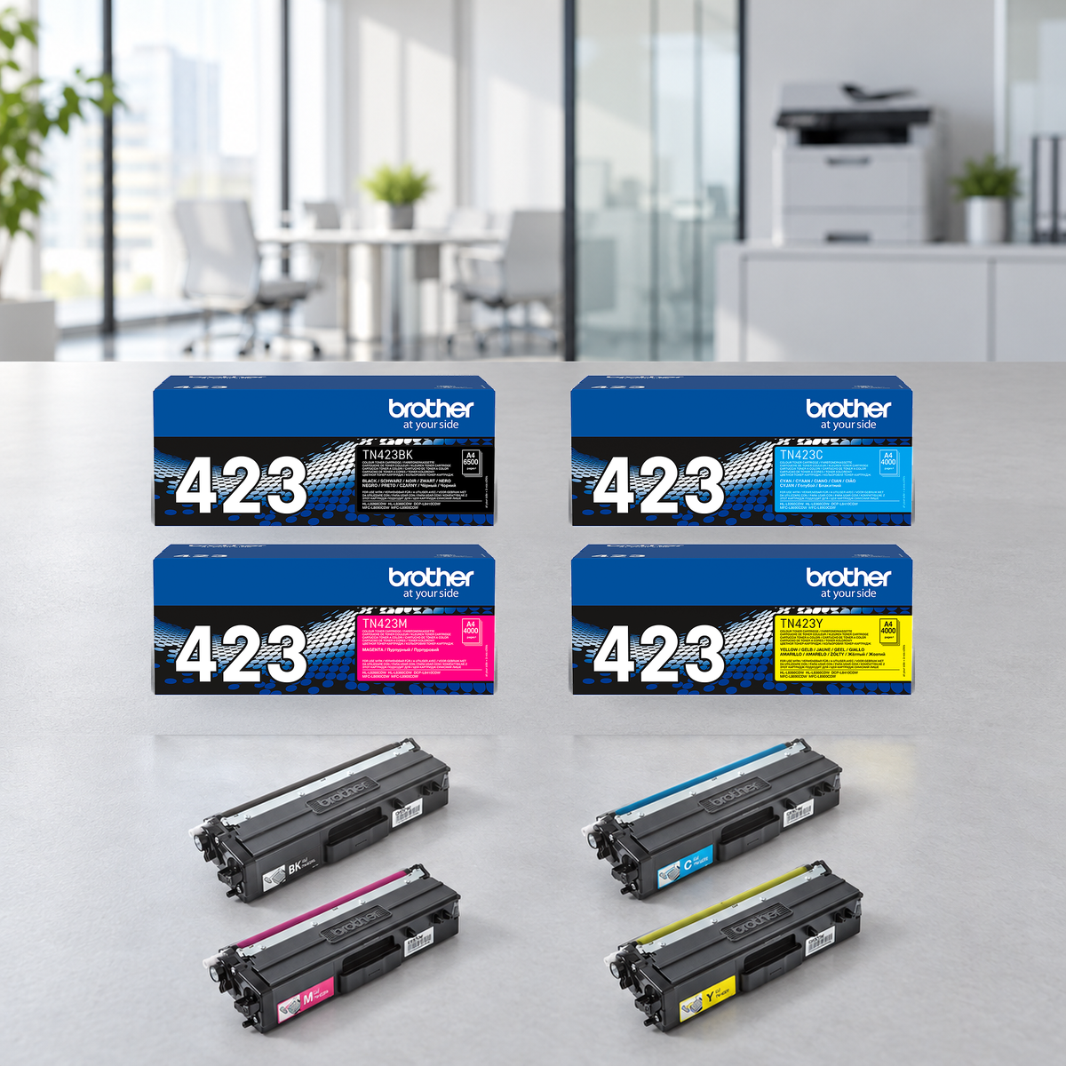 Brother TN-423 originele tonerset – zwart, cyaan, magenta en geel