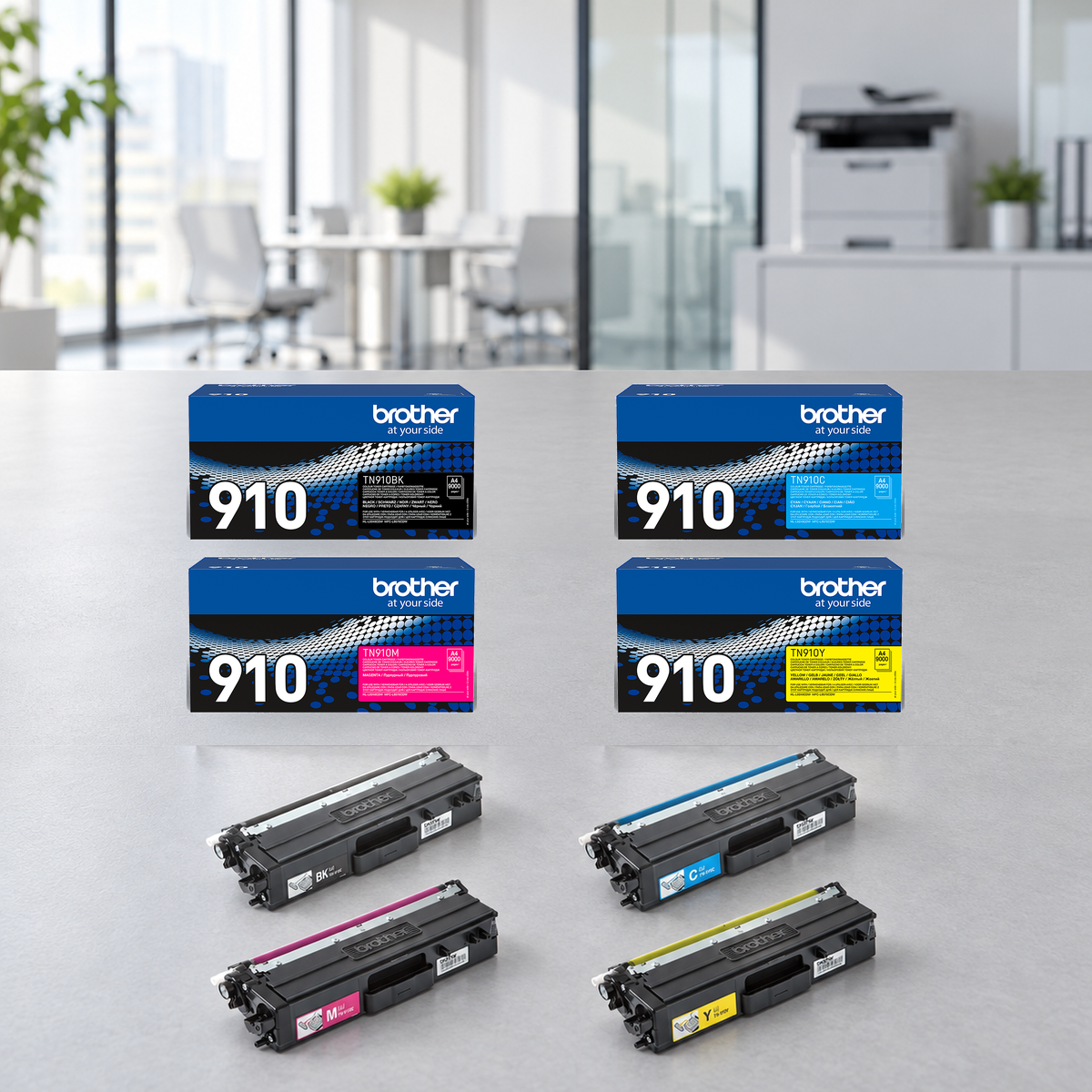 Brother TN-910 originele tonerset – zwart, cyaan, magenta en geel